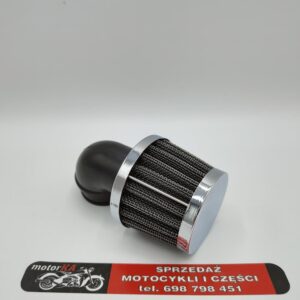FILTR POWIETRZA STOŻKOWY 30MM CHROM KOLANKO