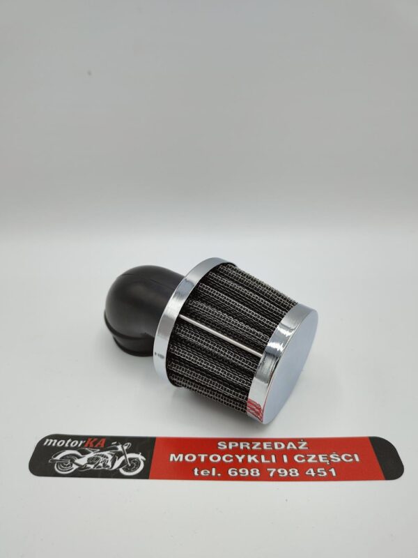 FILTR POWIETRZA STOŻKOWY 30MM CHROM KOLANKO